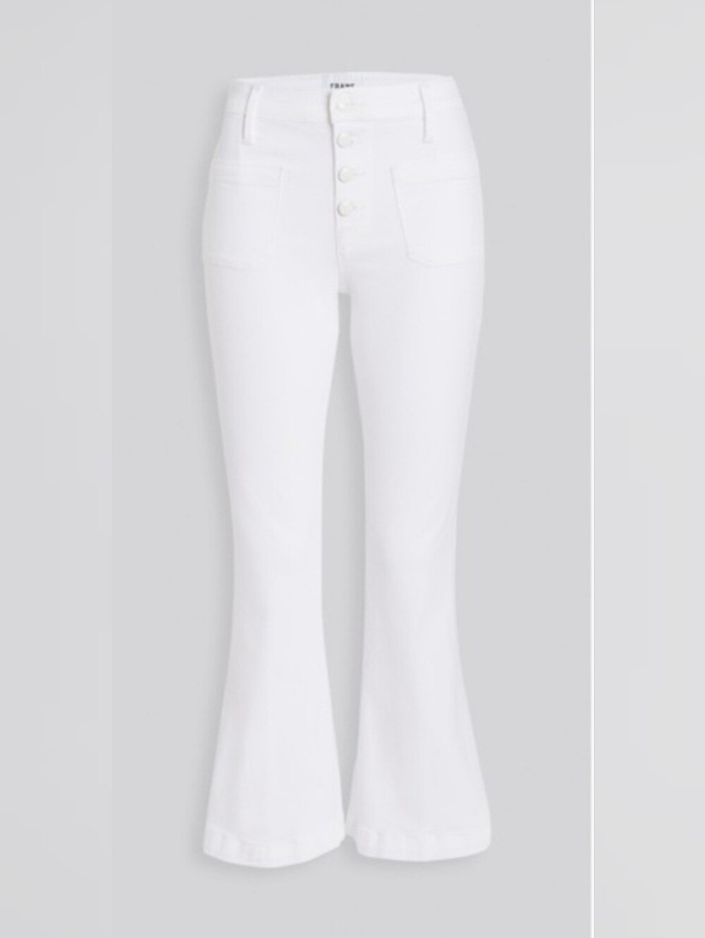 Frame Le Bardot Crop Flare Women's Color White Size 28
